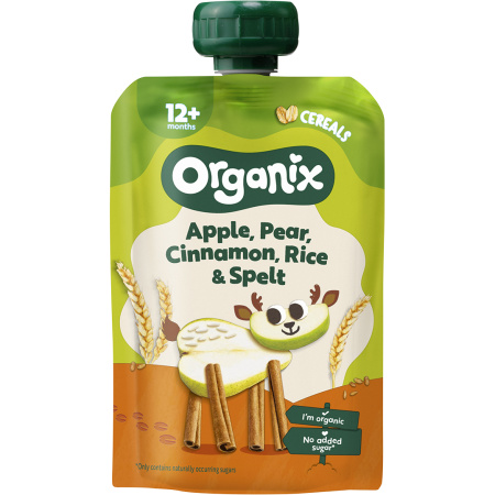 Organix Bio Fruitpuree Appel Peer Kaneel +12 Maanden 100g