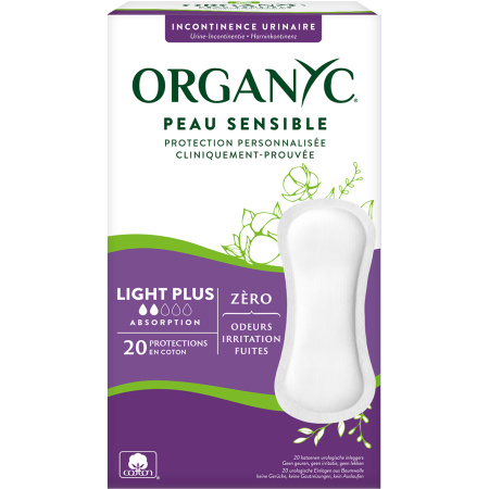 Organyc Urine-Incontinentie Light Plus Biologische Inlegkruisjes 20 Stuks