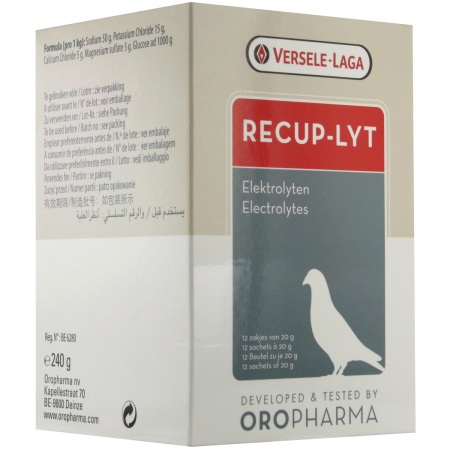 Oropharma Recup-Lyt Elektrolytenmix Op Een Drager Van Glucose Duiven Zakjes 12x20g
