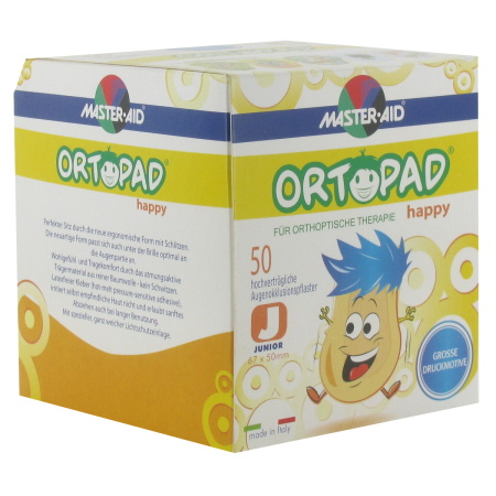 Ortopad Happy Oog Occlusiepleister Junior Maat 67x50mm Stuks 50 (70131)