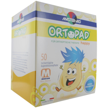 Ortopad Happy Oog Occlusiepleister Junior Maat 76x54mm Stuks 50 (70131)