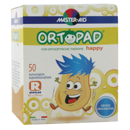 Ortopad Happy Oogocclusiepleister Regular Maat 85x59mm Stuks 50 (70131)