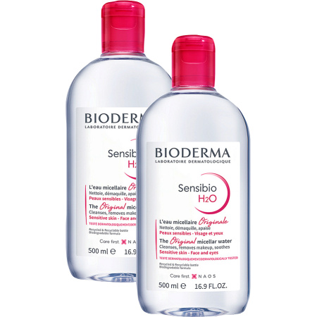 Pack Van 2 Bioderma Sensibio (Créaline) H2O Micellair Reinigingswater Gevoelige Huid 500ml