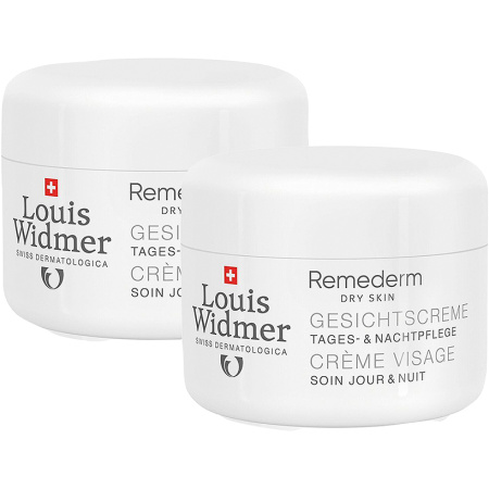 Pack Van 2 Louis Widmer Remederm Gezichtscrème Zonder Parfum 50ml