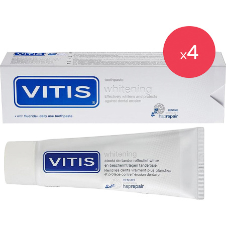 Vitis Pack Whitening Tandpasta 4x75ml