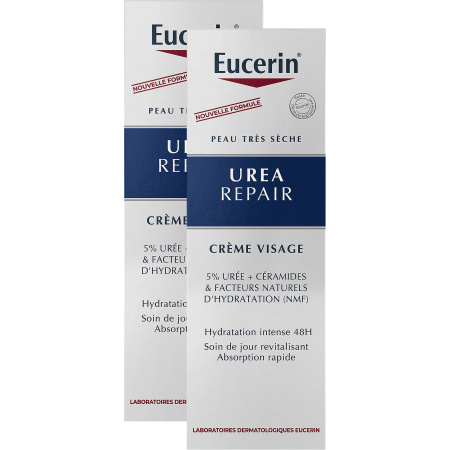 Pack Van 2 Eucerin UreaRepair Gezichtscrème Droge Huid 5% Urea Droge Huid Tube 50ml