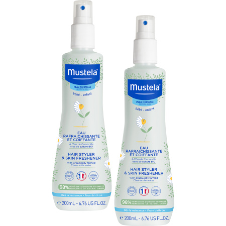 Pack Van 2 Mustela Baby Kind Verfrissend Styling Water Spray 200ml