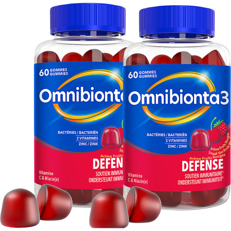 Pack Van 2 Omnibionta 3 Multivitaminen Defensie Gummis 60 Stuks