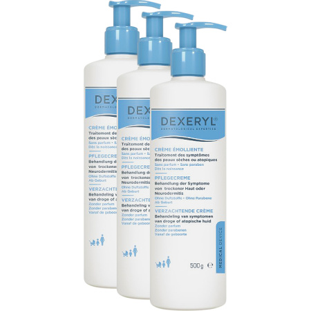 Pack Van 3 Dexeryl Verzachtende Creme Zeer Droge Of Atopische Huid Gezicht En Lichaam 500g