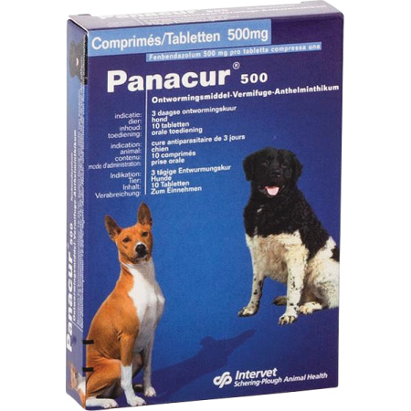 Panacur Fenbendazole 500mg Nematoden En Cestoden Middelgrote En Grote Honden 10 Tabletten