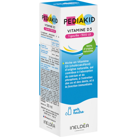 Pediakid Vitamine D3 500IE Neutrale Smaak Fles 20ml