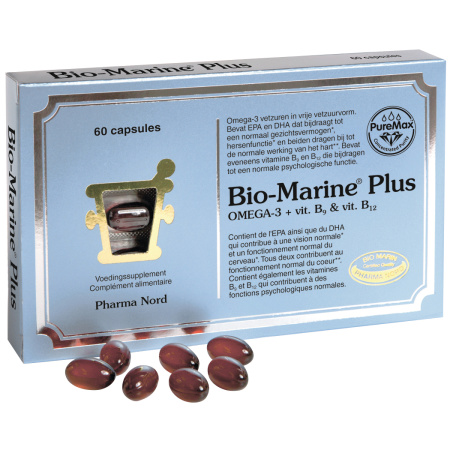 Pharma Nord Bio-Marine Plus Omega-3 + Vitamine B9 & B12 Hart/Ogen/Hersenen 60 Capsules