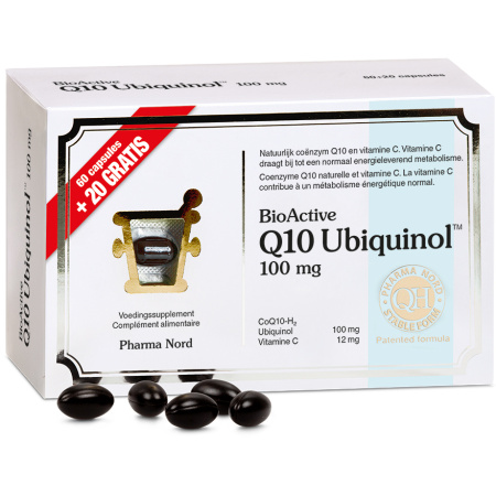Pharma Nord BioActive Q10 100mg Ubiquinol Energie 60 + 20 Capsules Gratis