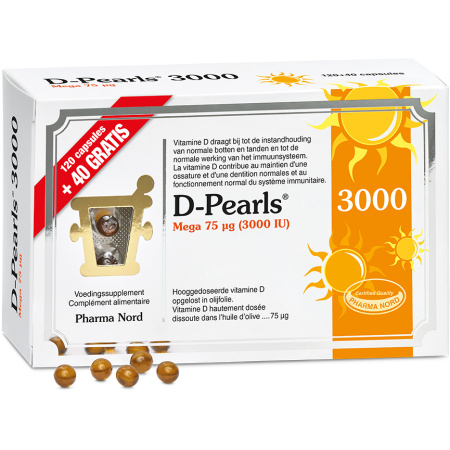 Pharma Nord D-Pearls 3000 Immuniteit + Botten & Tanden 120 + 40 Capsules Gratis