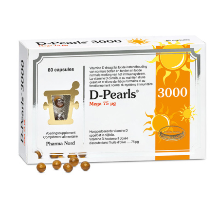 Pharma Nord D-Pearls 3000 Immuniteit + Botten & Tanden 80 Capsules
