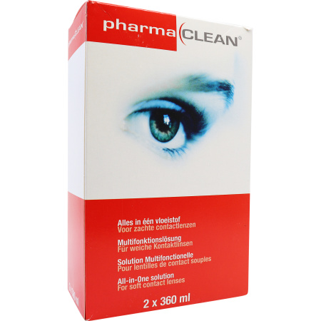 Pharmaclean Alles-In-Een Vloeistof 3 Maanden Fles 2x360ml + Lenshouder Gratis