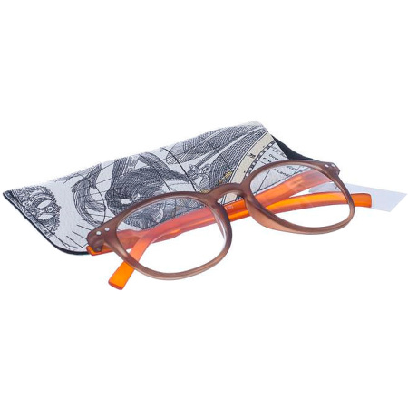 Pharmalens Pharma Bril Leesbril Rond Dioptrie +3.00 Bruin/Oranje 1 Stuk