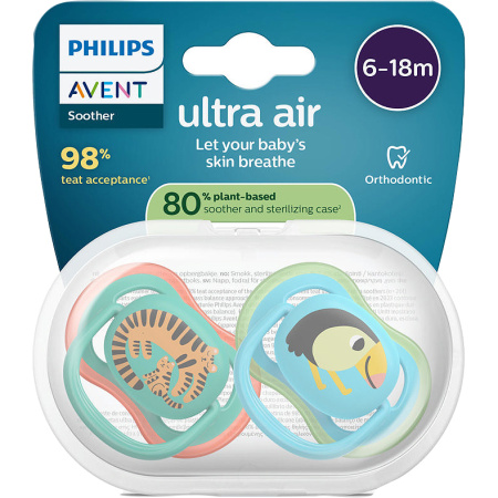 Philips Avent Fopspeen +6m Air Luipaard/Toekan 2 Stuks
