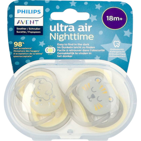 Philips Avent Fopspeen Ultra Air Night Neutraal SCF376/01 +18 Maanden 2 Stuks