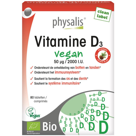 Physalis Vitamine D3 Bio Vegan 80 Tabletten