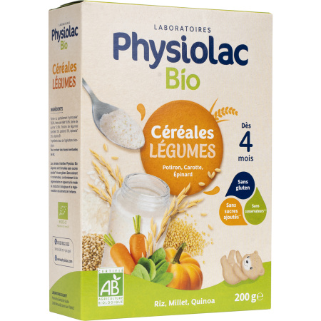 Physiolac Bio Groenten Granen Baby's 4+ Maanden Rijst Gierst Quinoa 200g