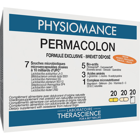 Physiomance Permacolon 20 Zakjes + 20 Gele Capsules + 20 Lichtbruine Capsules