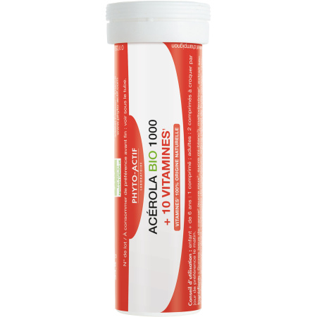 Phyto-Actif Acerola Bio 1000 + 10 Vitamines 24 Tabletten