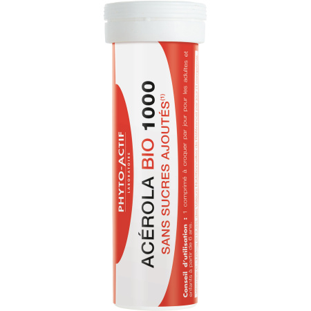Phyto-Actif Acerola Bio 1000 Zonder Suiker 24 Tabletten