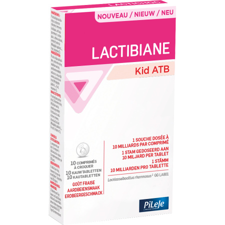 Pileje Lactibiane Kid ATB Aardbeien Smaak 10 Kauwtabletten