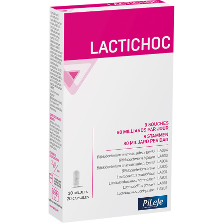 Pileje Lactichoc Voedingssupplement Op Basis Van 8 Microbiotische Stammen 20 Tabletten