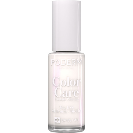 Poderm Nagellak Color Care Tea Tree Voor Gele En Beschadigde Nagels 122 Parelwit 8ml