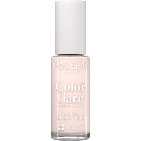 Poderm Nagellak Color Care Tea Tree Voor Gele En Beschadigde Nagels 123 Nude Blush 8ml