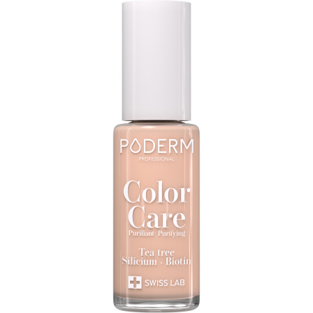 Poderm Nagellak Color Care Tea Tree Voor Gele En Beschadigde Nagels 932 Nude Beige 8ml