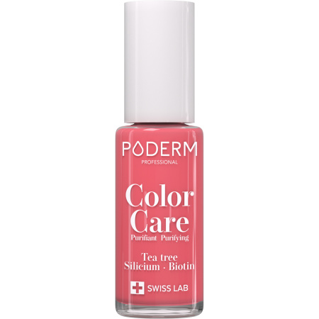 Poderm Nagellak Color Care Tea Tree Zuivert Gele En Beschadigde Nagels 273 Koraalroze 8ml