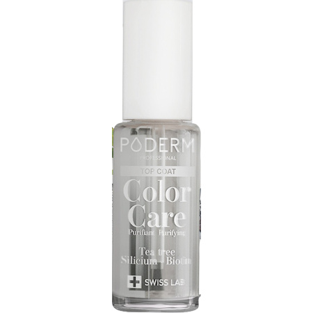 Poderm Top Coat Color Care Tea Tree Zuivert Gele En Beschadigde Nagels 8ml