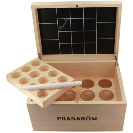 Pranarôm Aromatherapiebibliotheek Houten Doos Voor Flesje Van Essentiële Oliën 1 Stuk