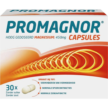 Promagnor Hooggedoseerd Magnesium 450mg 30 Capsules