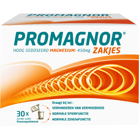 Promagnor Hooggedoseerd Magnesium 450mg 30 Zakjes