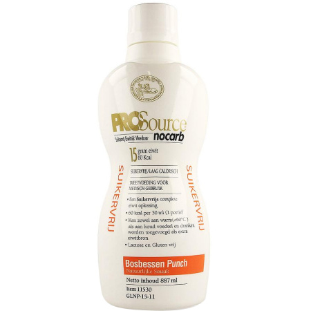Prosource Nocarb Bosbes 15g Eiwit/30ml Fles 887ml