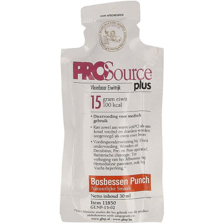 Prosource Plus Bosbes 15g Eiwit Zakje 1x30ml