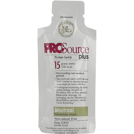 Prosource Plus 15g Vloeibaar Eiwit Natuurlijke Smaak Zakje 30ml