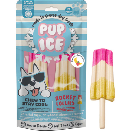 Pup Ice Rocket Lollies Aardbei Banaan 2x90g