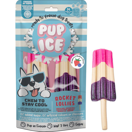 Pup Ice Rocket Lollies Aardbei Blauwe Bes 2x90g