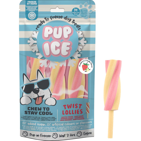 Pup Ice Twist Lollies Aardbei Vanille 3x102g