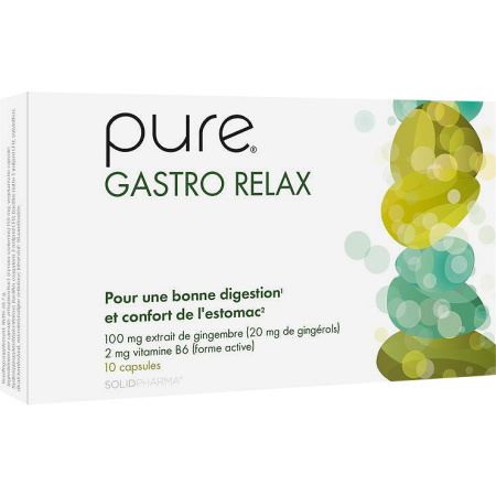 Pure Gastro Relax Volwassenen Goede Spijsvertering En Een Lichte Maag 10 Doorslikbare Capsules