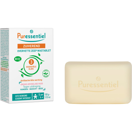 Puressentiel Vaste Supervette Zeep Met 3 Essentiële Oliën Bio 100g