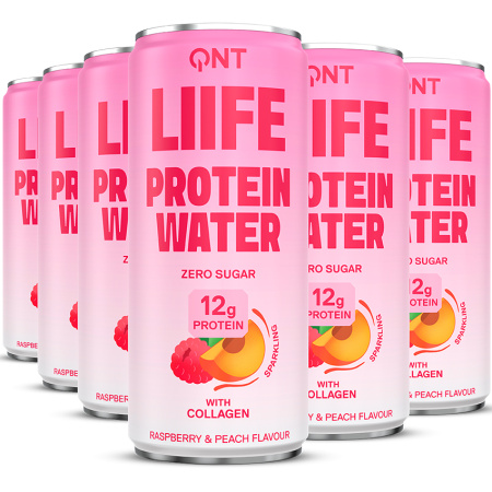 QNT Liife Protein Water Raspberry Peach Zero Sugar 12x330ml