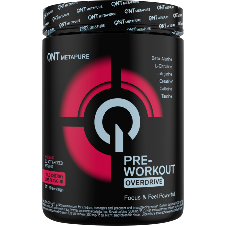 QNT Metapure Pre-Workout Overdrive Wilde Kers-Limoen 390g