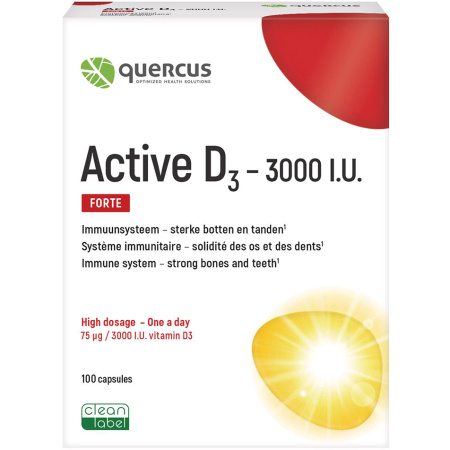 Quercus Active D3 3000IE 100 Stuks