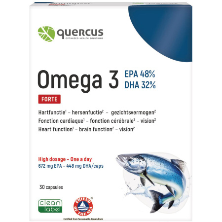 Quercus Oméga 3 Forte EPA + DHA Hart- En Hersenfunctie 30 Capsules